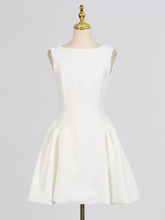 Sleeveless Mini Dress with Structured Fit and Flared Skirt