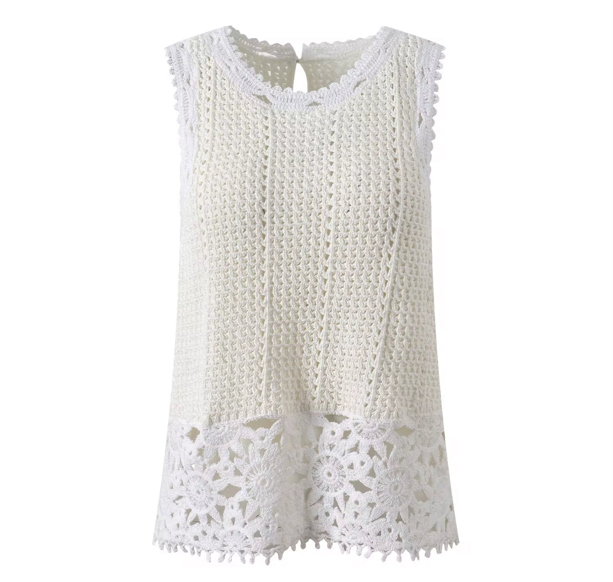 White Crochet Two-Piece Summer Set