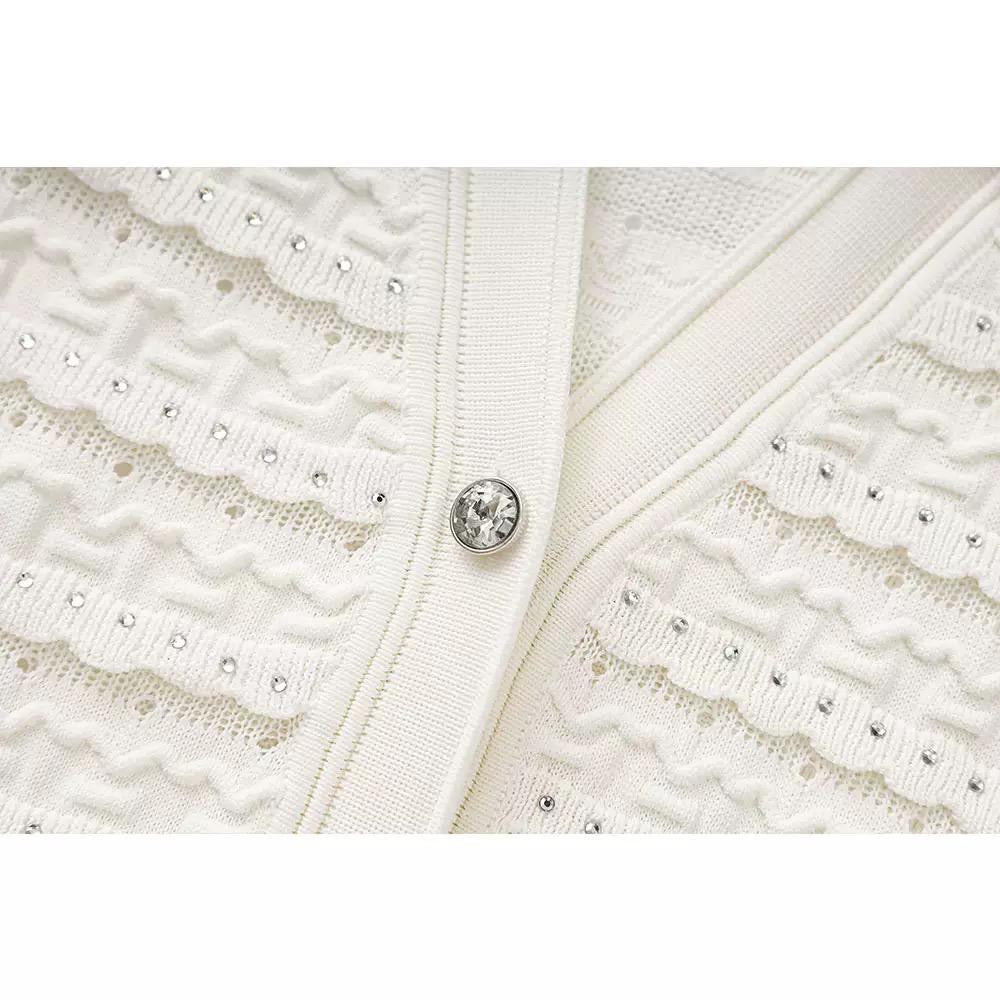 Textured Knit Maxi Dress with Button Front