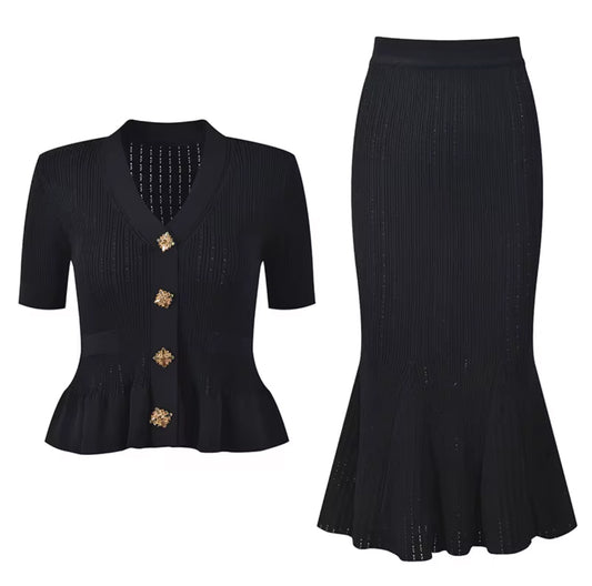 Blush Peplum Elegance Set