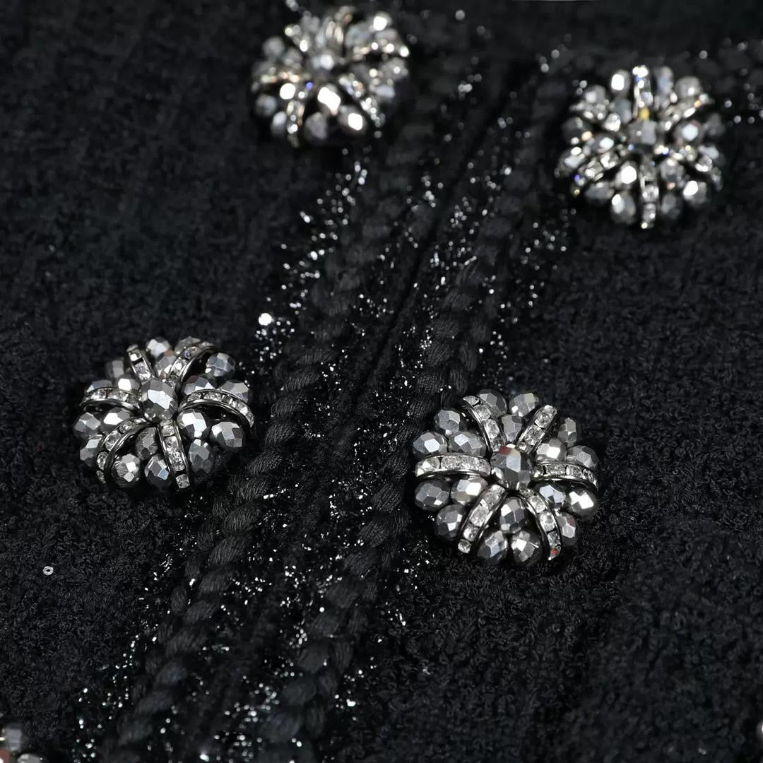 Embellished Tweed Midi Dress