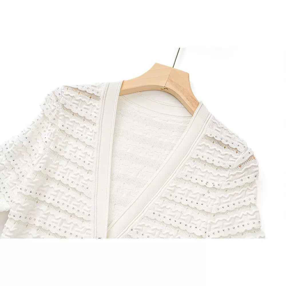 Textured Knit Maxi Dress with Button Front