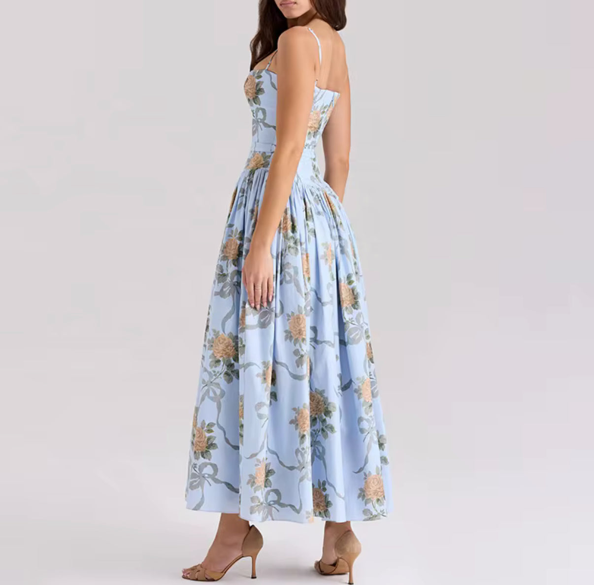 Blue blossom corset dress