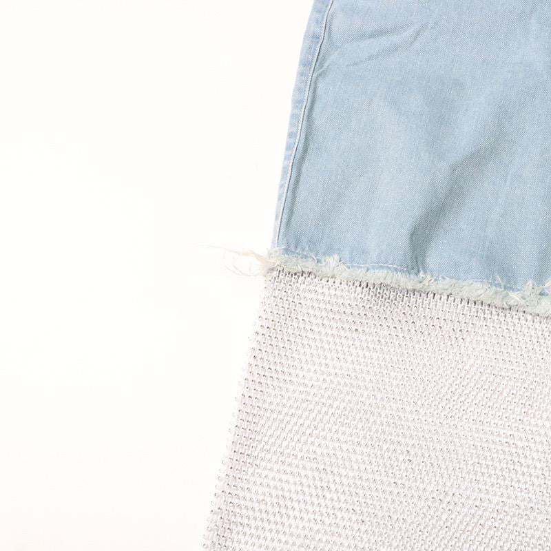 Shine Clash Denim Sequin Pants