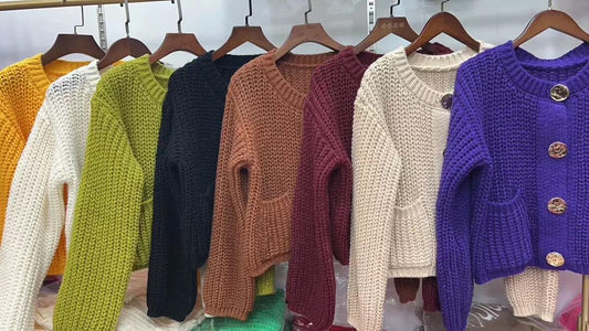 Chunky Knit Cardigan with Gold Buttons