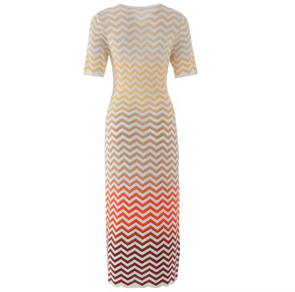 gradient zigzag knit with short sleeves