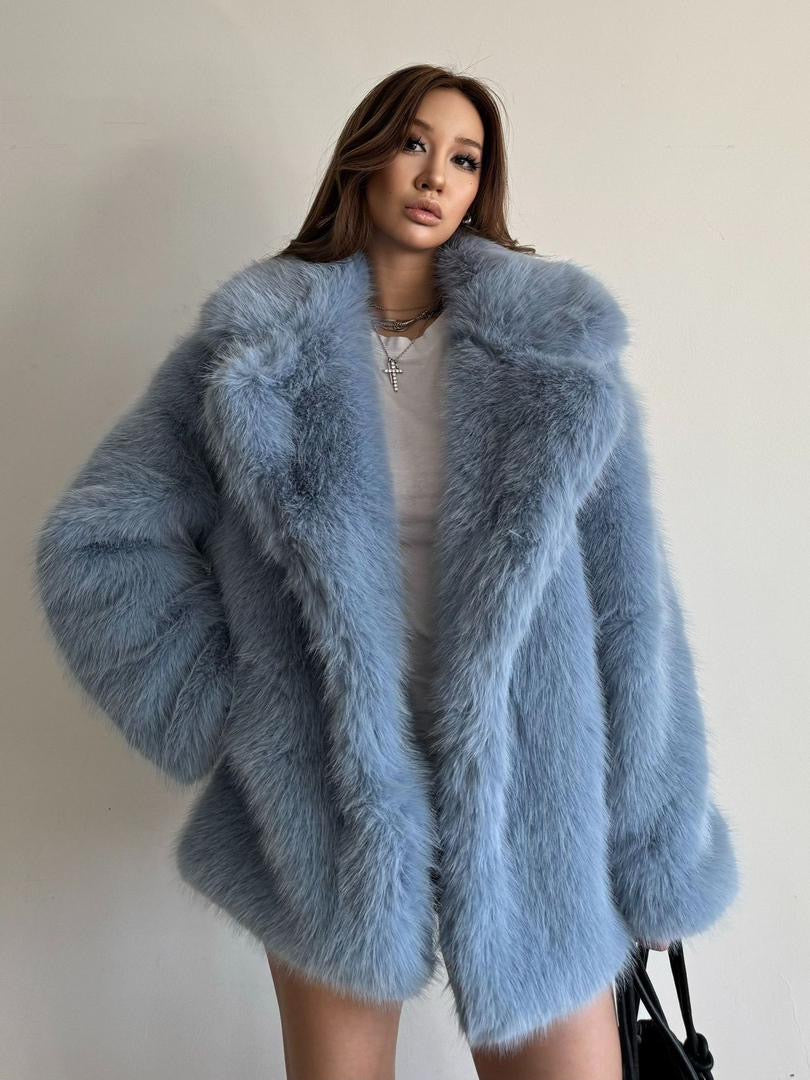 Luxe Frost Faux Fur Coat