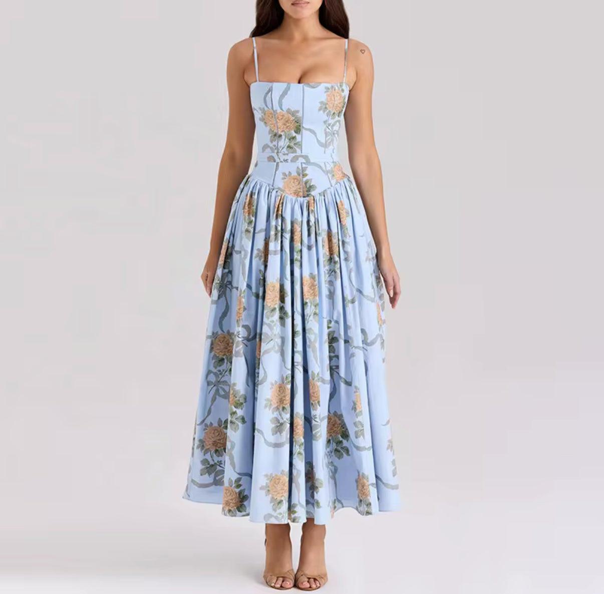 Blue blossom corset dress