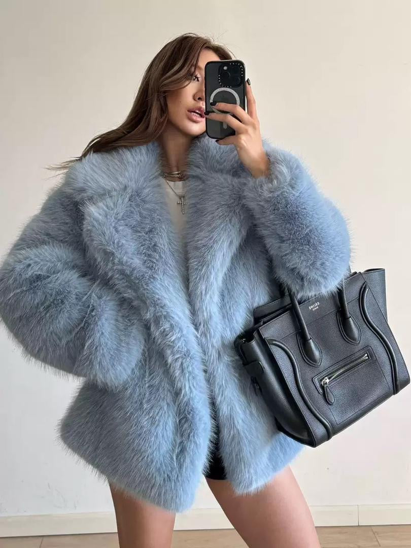 Luxe Frost Faux Fur Coat