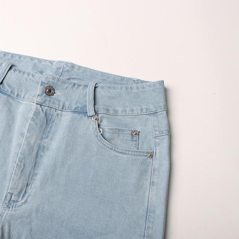 Shine Clash Denim Sequin Pants