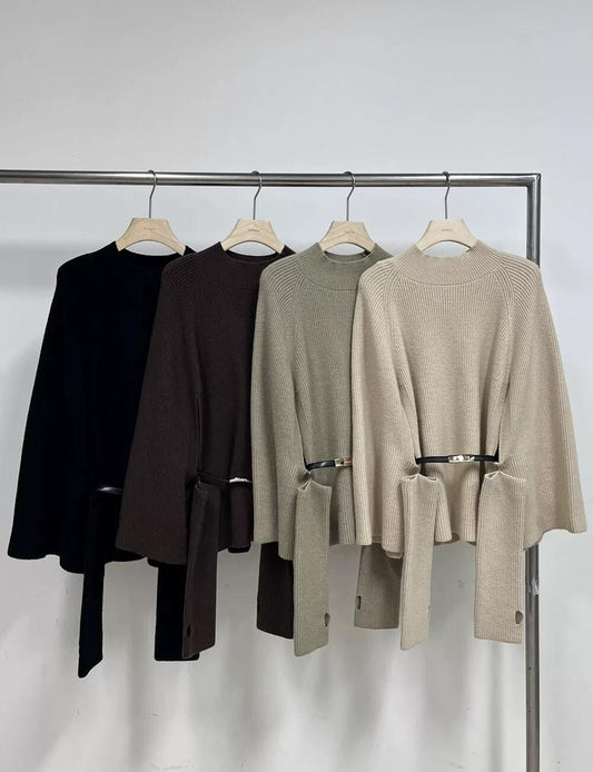 The Milan Knit Belted Sweater