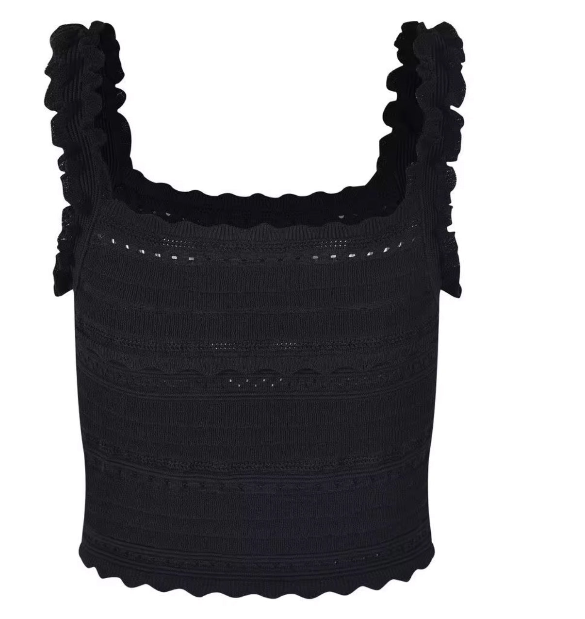 Black Crochet Crop Top & Midi Skirt Set