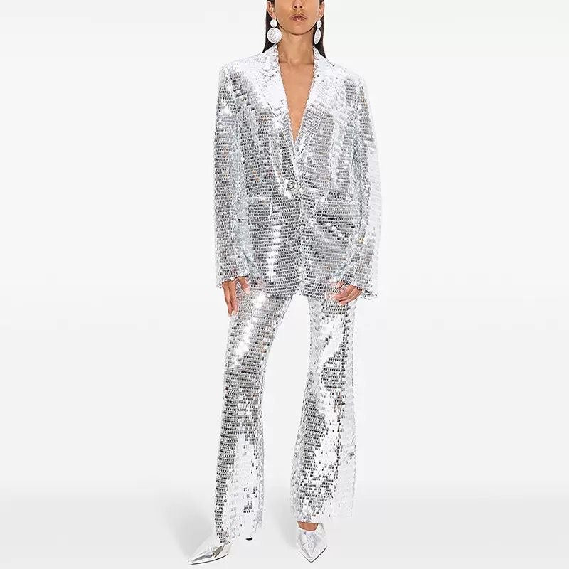 Shimmering Metallic Two-Piece Suit