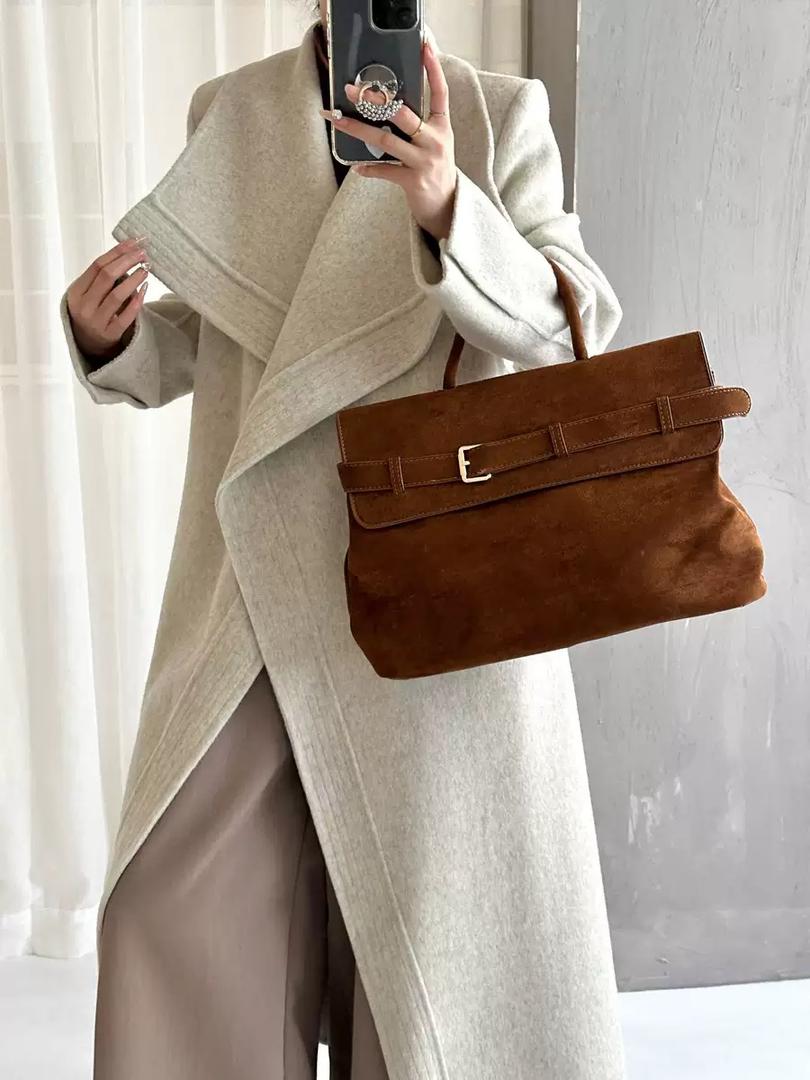 Majestic Drape Wool Wrap Coat