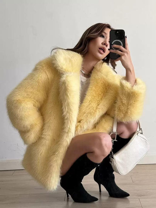 Luxe Frost Faux Fur Coat