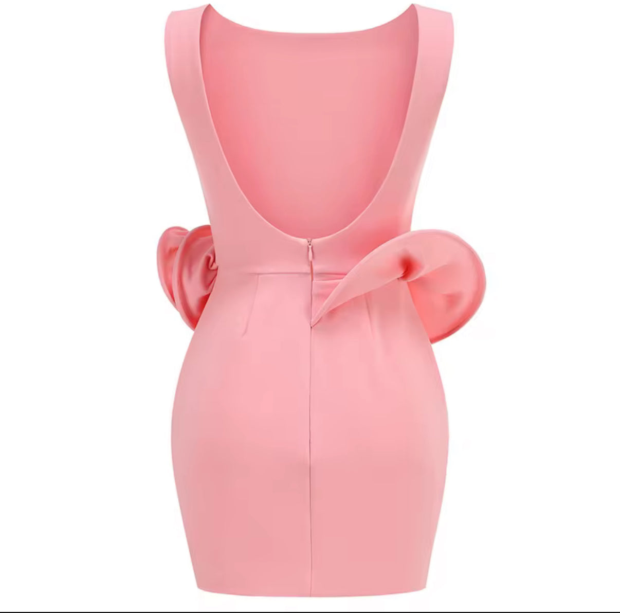 Sculpted Rose Mini Dress