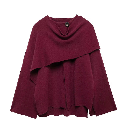 soft long sleeve with open cowl back detail