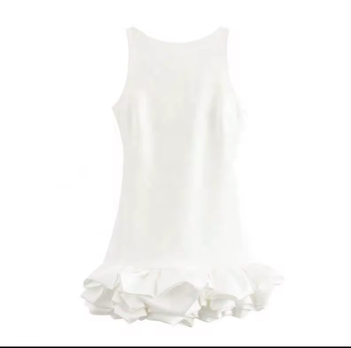 Sleeveless Ruffle Hem Mini Dress