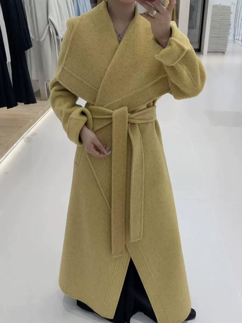 Majestic Drape Wool Wrap Coat