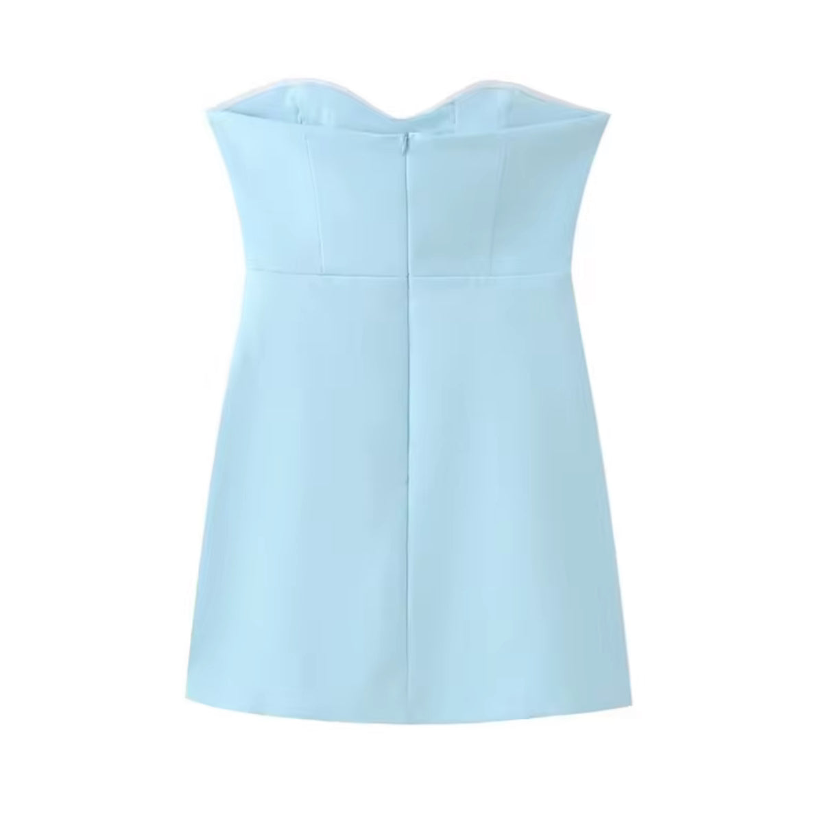 Strapless Mini Dress with Floral Bust Detail