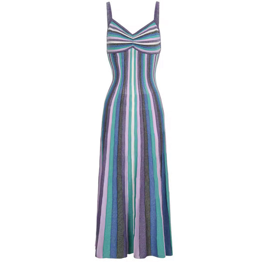 Seaside stripes maxi dress