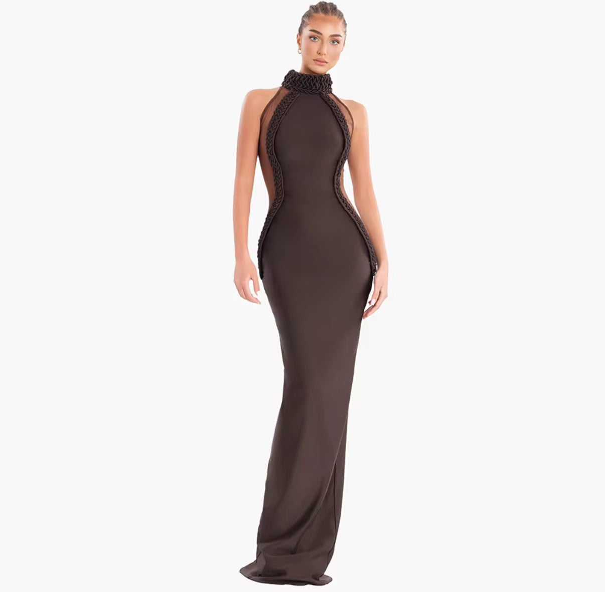 Sculpted halter dress