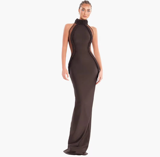 Sculpted halter dress