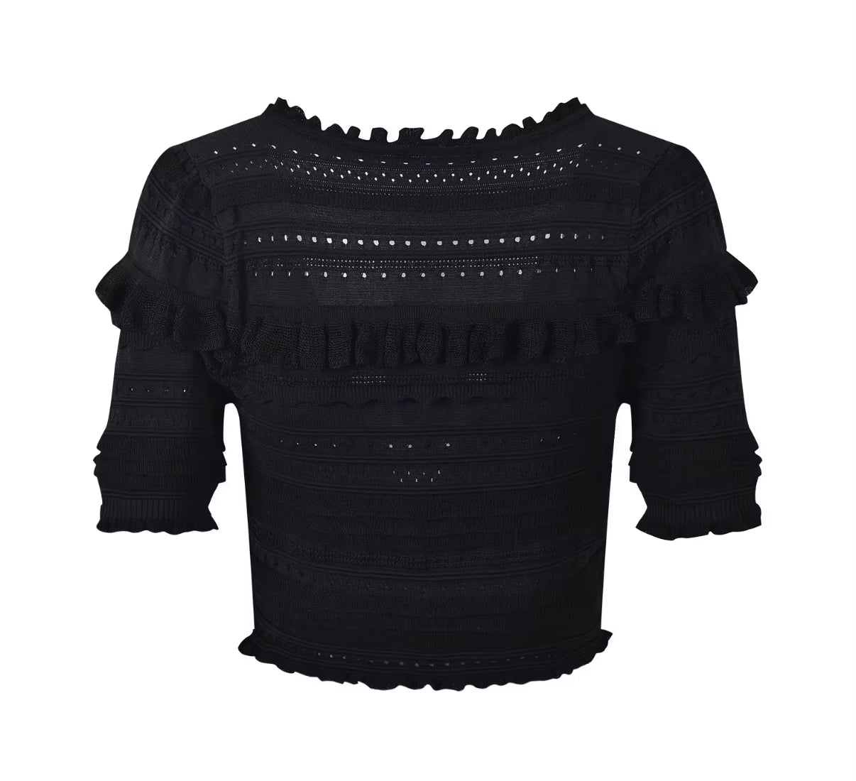 Ruffle edge knit set