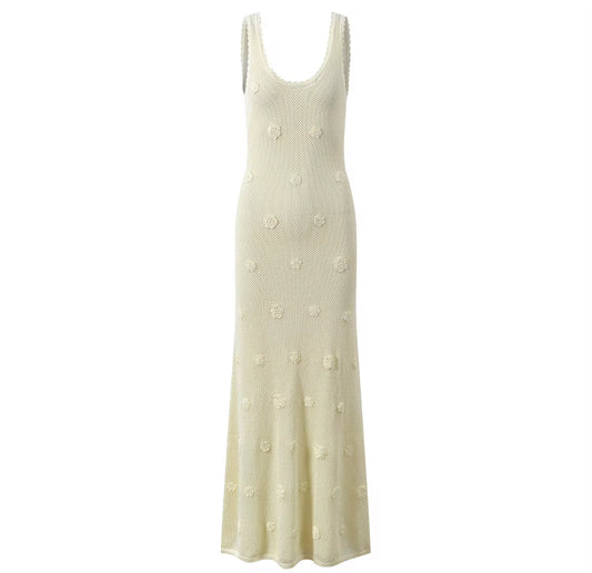 Ivory crochet maxi dress