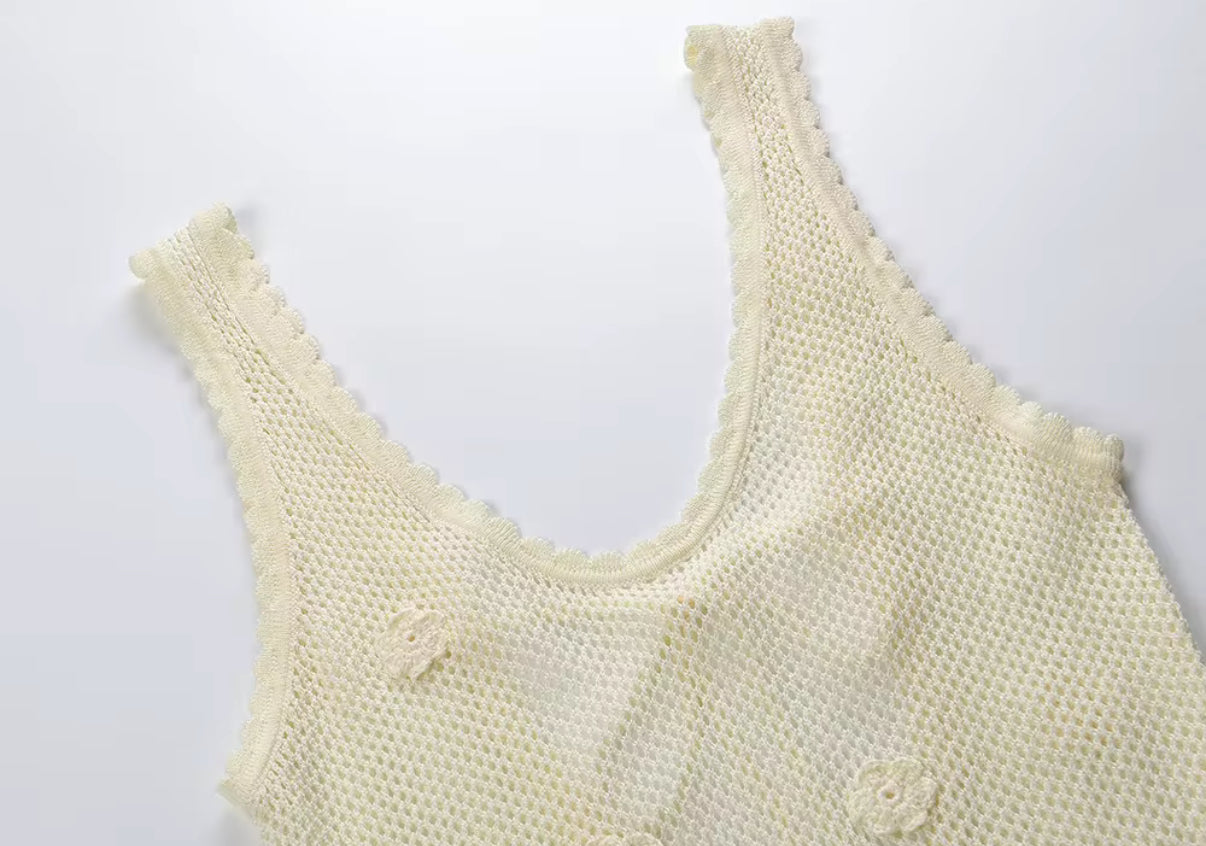 Ivory crochet maxi dress