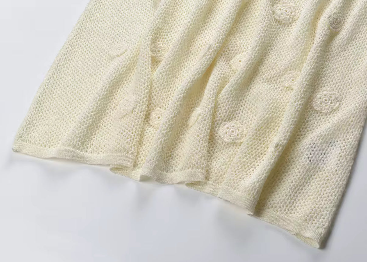 Ivory crochet maxi dress