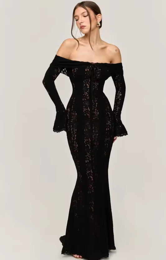 Eternal lace off-shoulder dress
