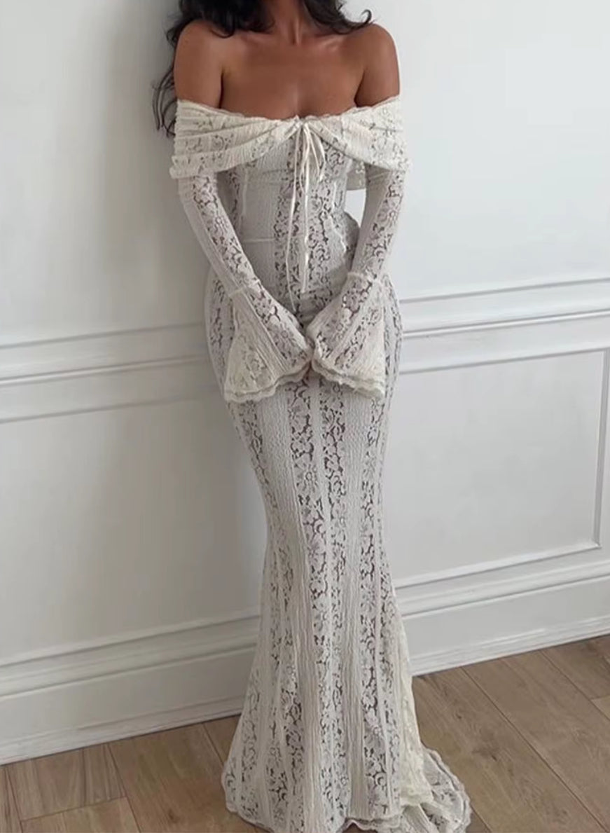 Eternal lace off-shoulder dress