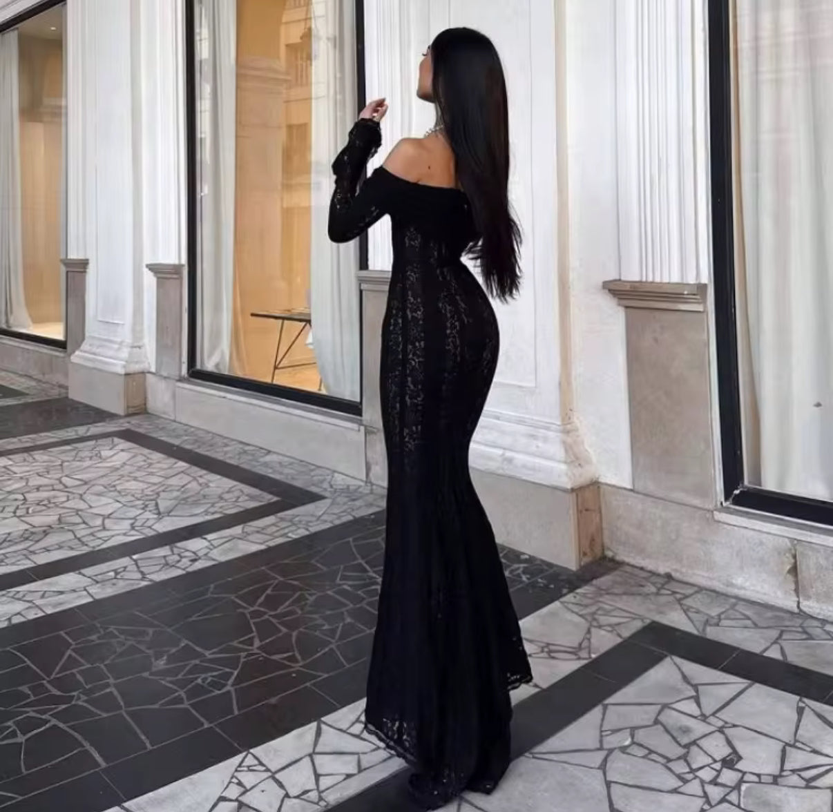 Eternal lace off-shoulder dress