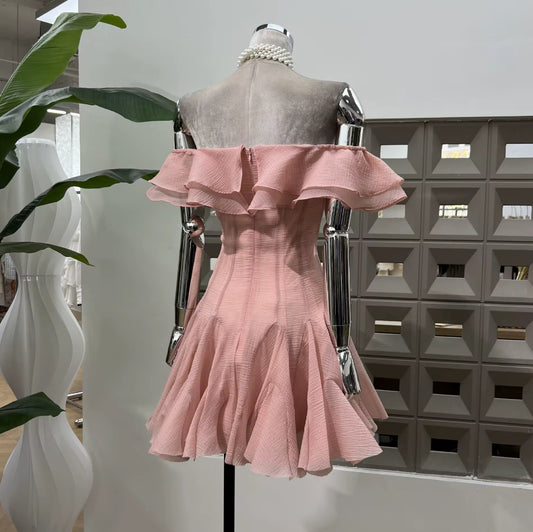 Off-Shoulder Ruffle Mini Dress