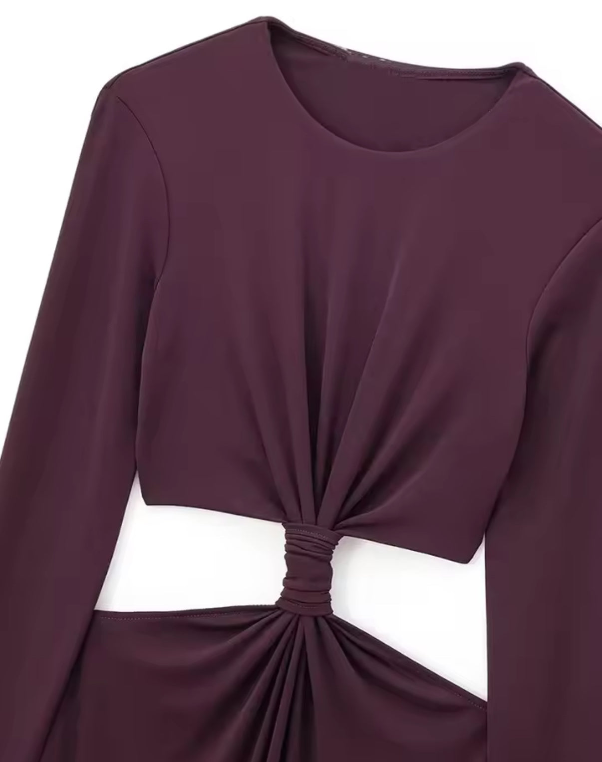 Long-Sleeve Maxi Dress with Front Twist