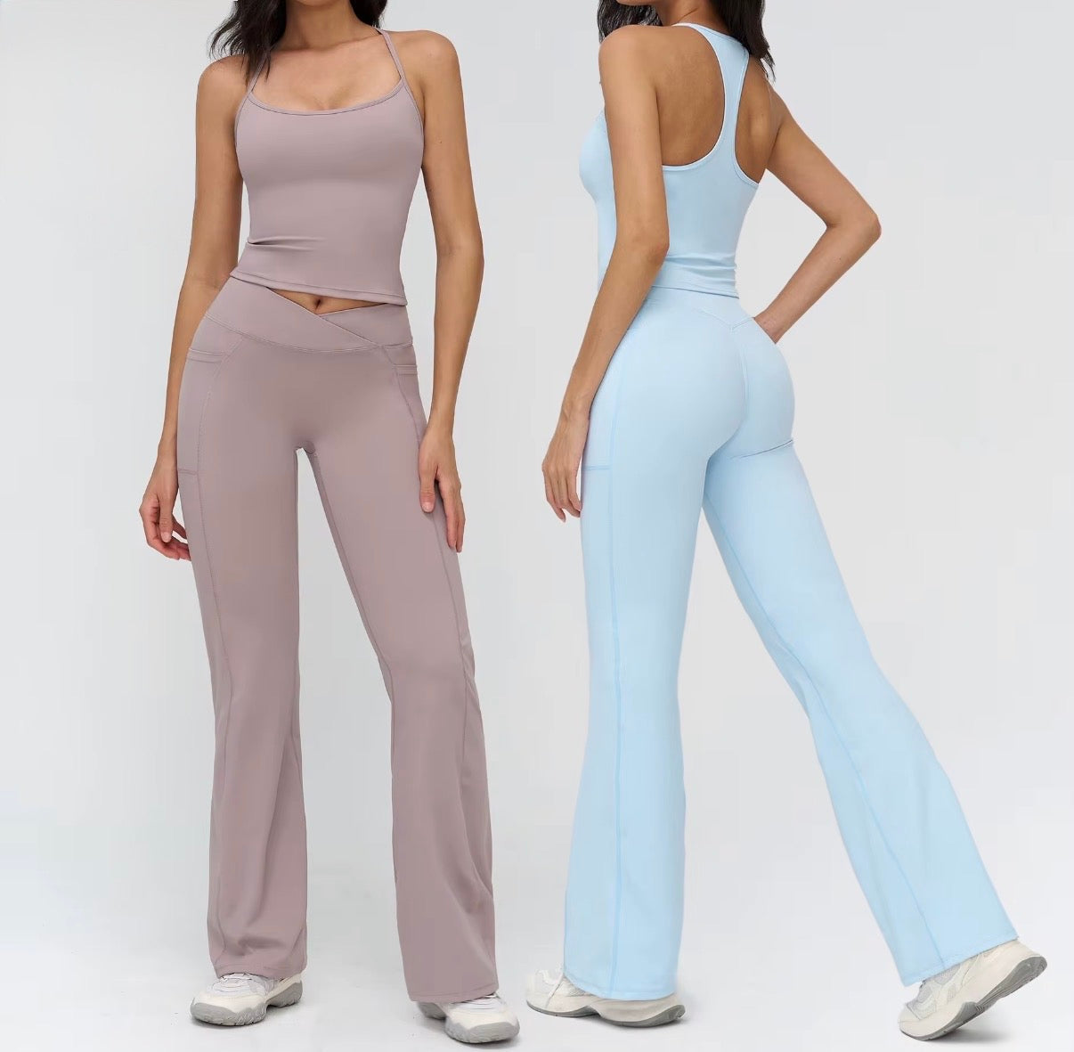Contour Sculpt V-Waist Flare Leggings & Fitted Tank Active Set