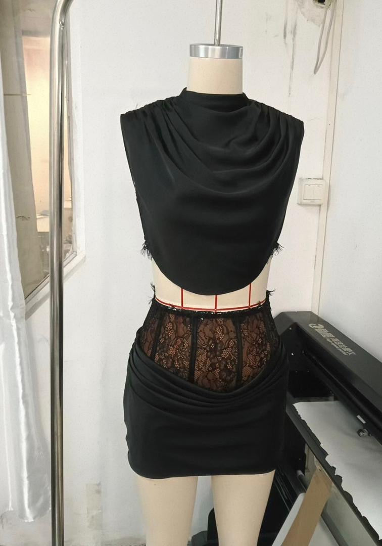 Draped Lace Set