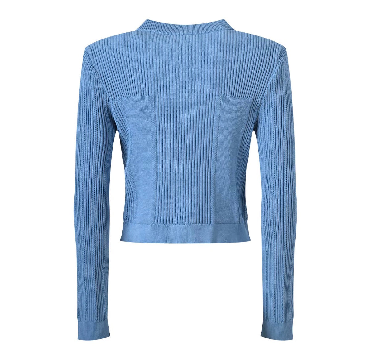 Élodie Gold Button Ribbed Cardigan