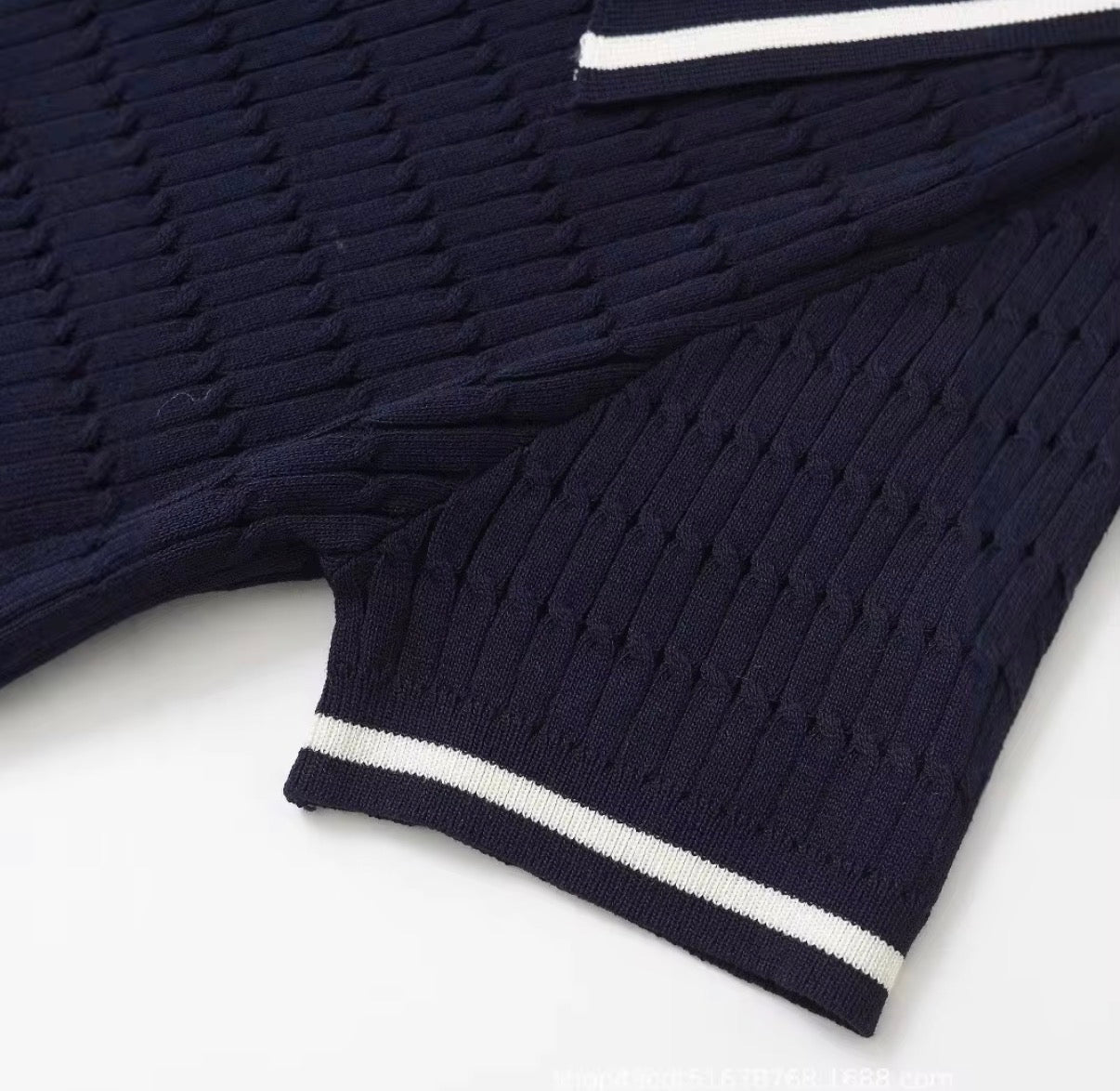 Textured Polo Knit Top