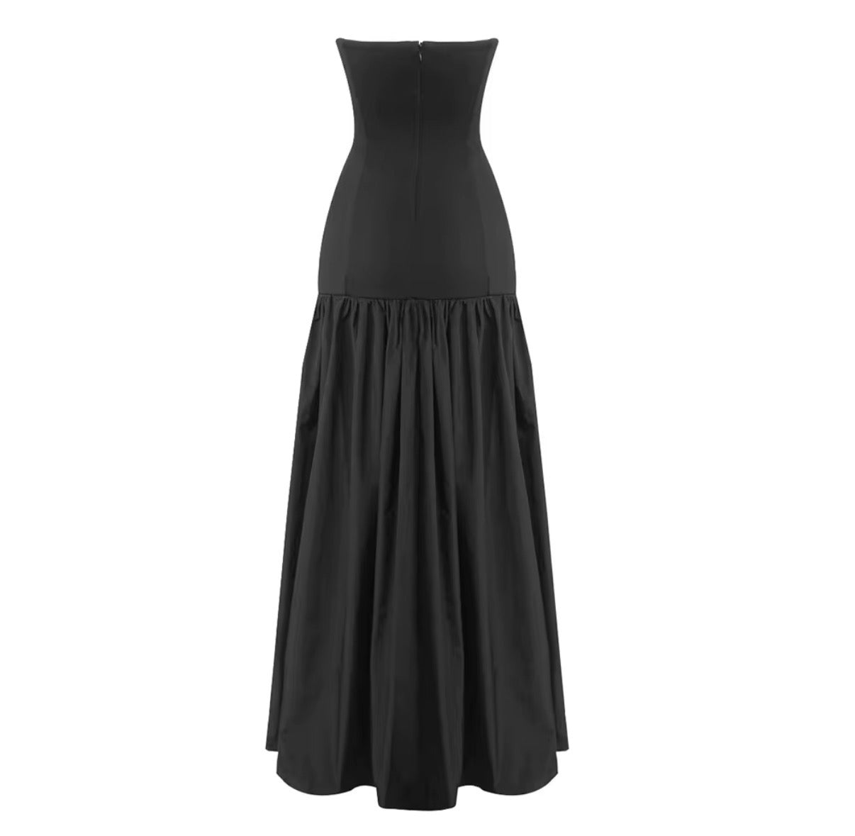 Strapless Drop Waist Ball Gown Dress
