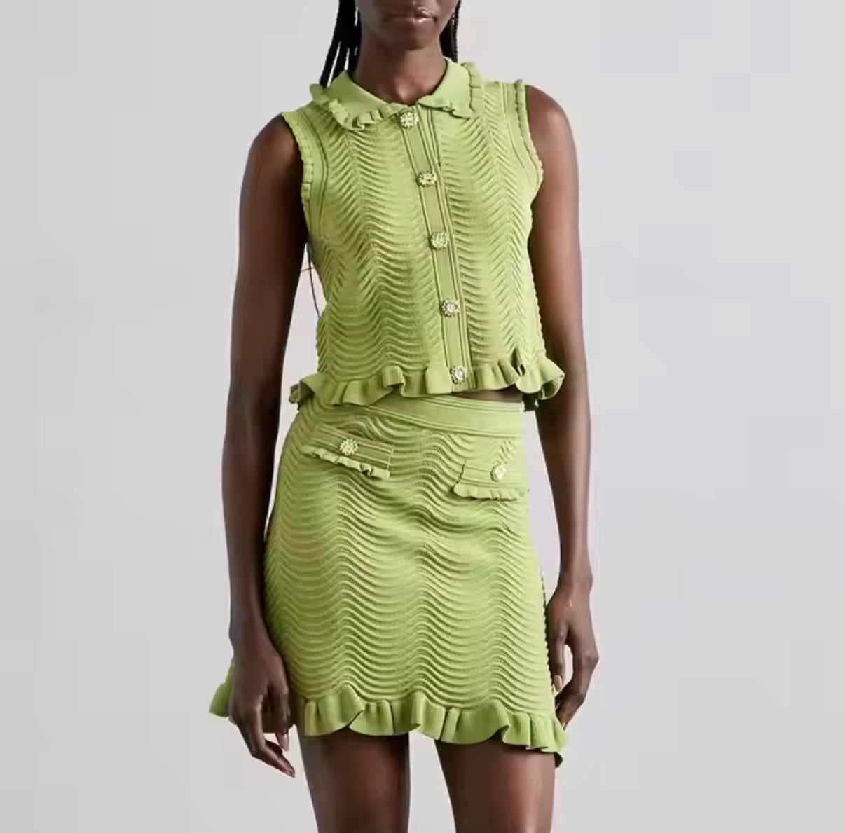 Emerald Ruffle Skirt Set