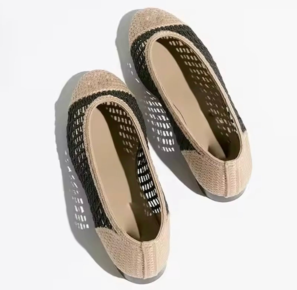 Crochet Cap Toe Ballet Flats