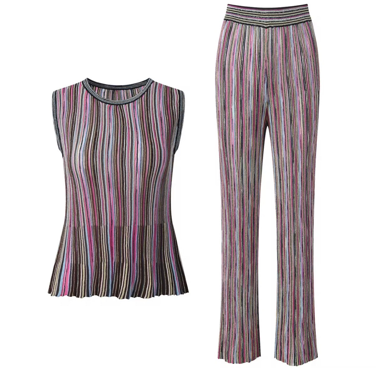 Candy Stripe Knit Co-Ord Set