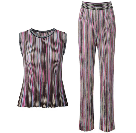 Candy Stripe Knit Co-Ord Set