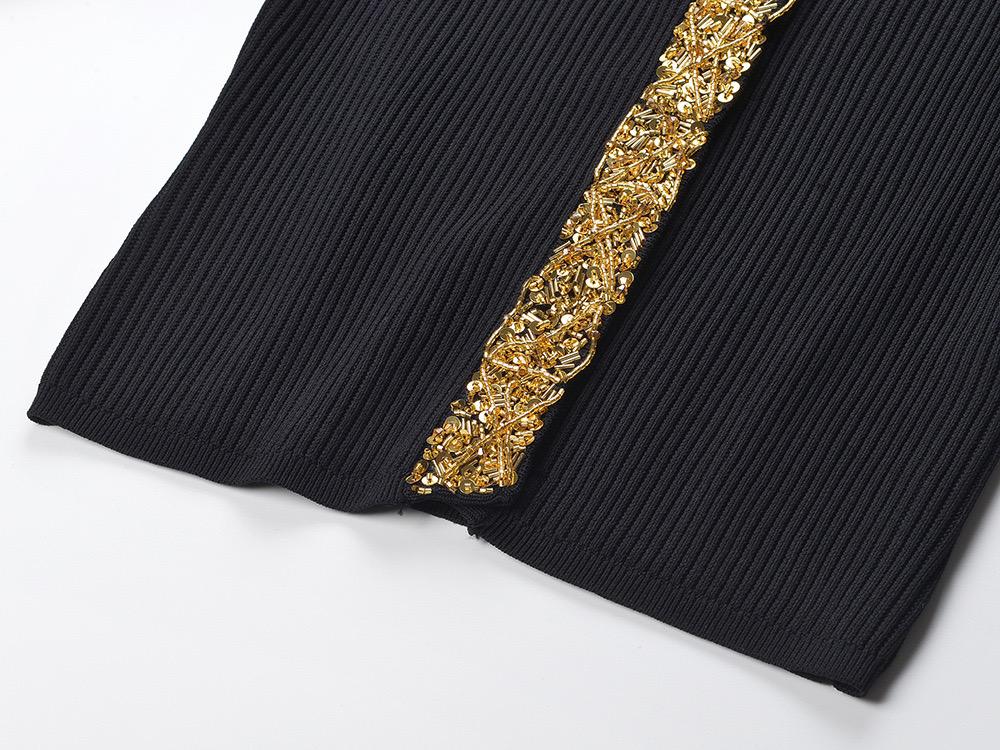 Noir Impériale Embellished Knit Top