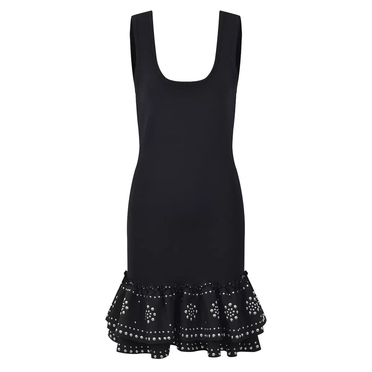 The Amara Studded Ruffle Mini Dress