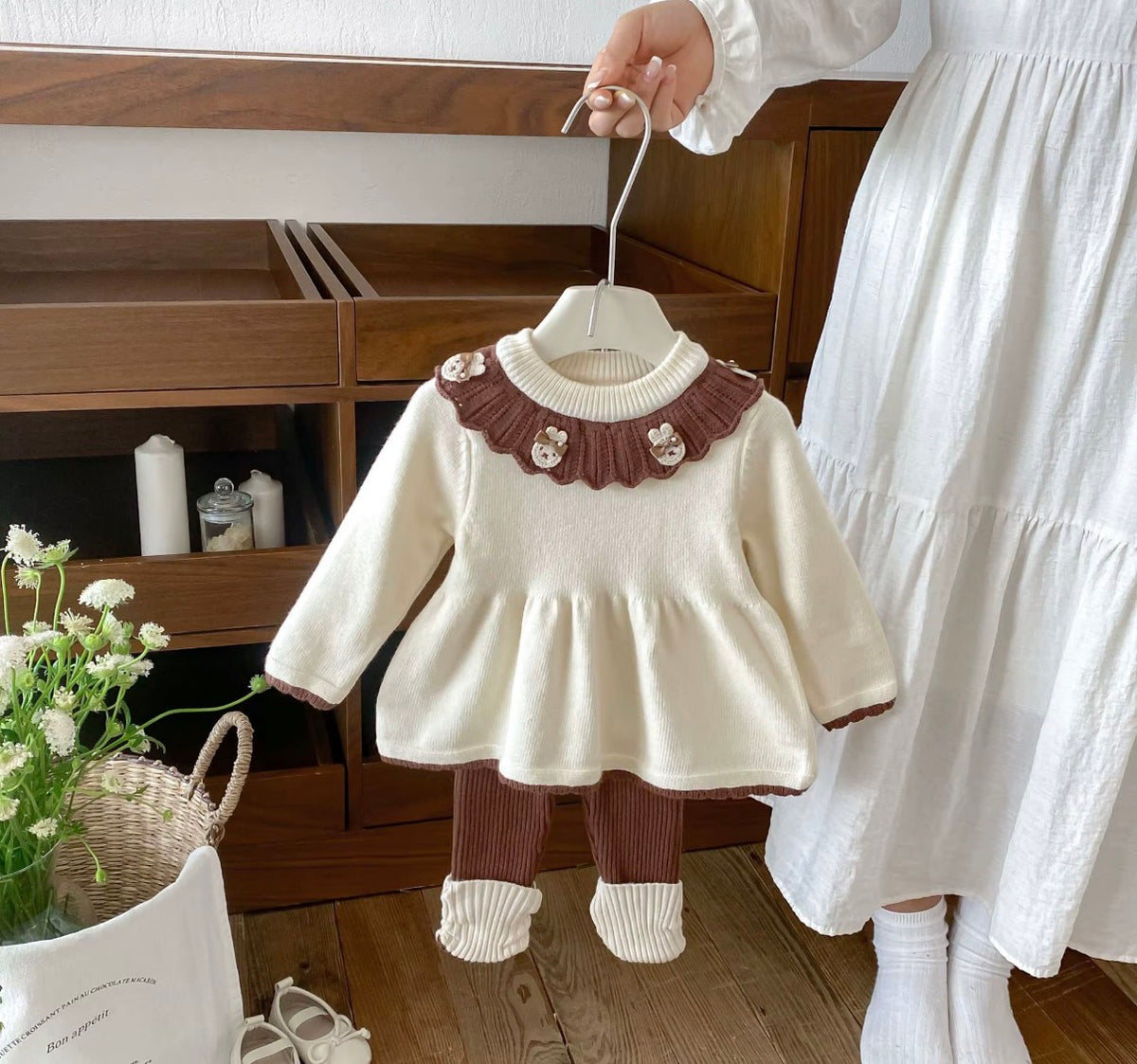 Strawberry & Teddy Knit Set