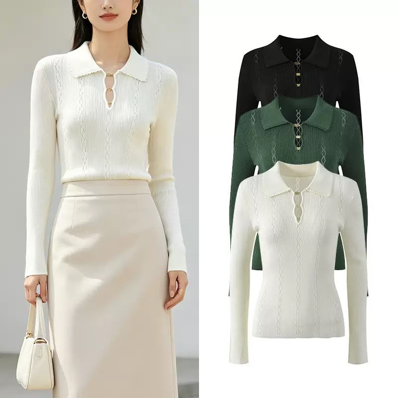 Ivory Heritage Collar Knit Top
