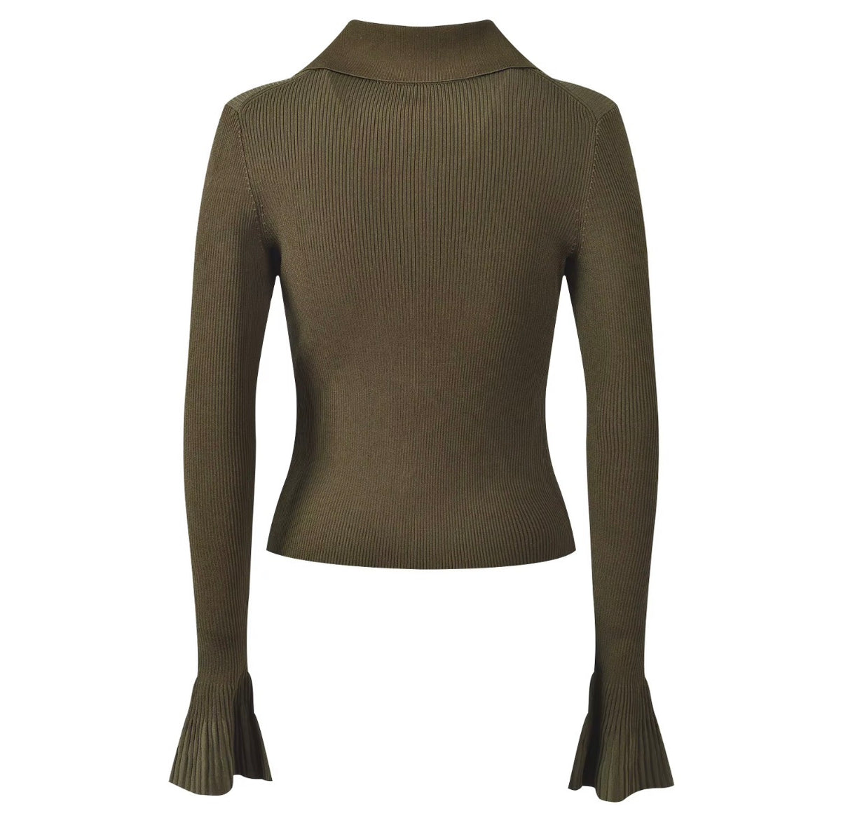 Monaco Contrast Collar Ribbed Top